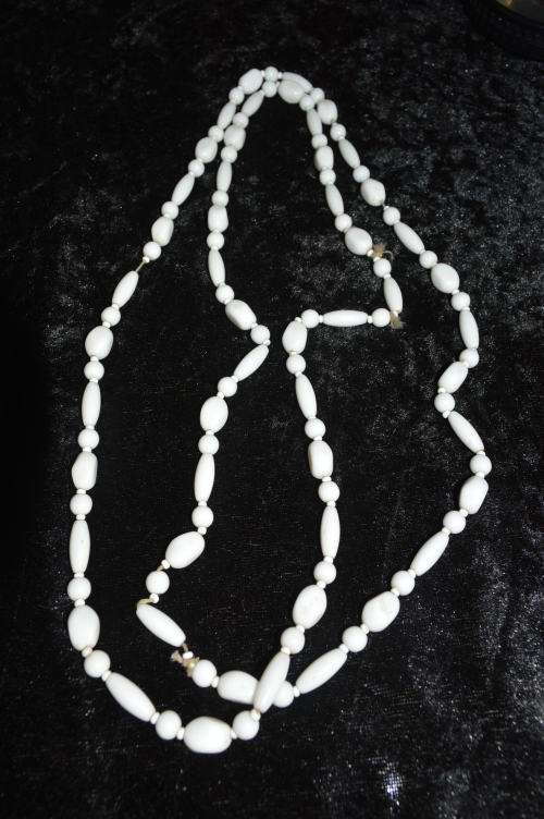 Porcelain Vintage hand strung long necklace 124cm long