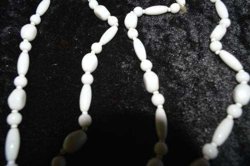 Porcelain Vintage hand strung long necklace 124cm long