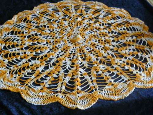 ORANGE AND LEMON HAND CROCHETED COTTON CLOTH 70 CM