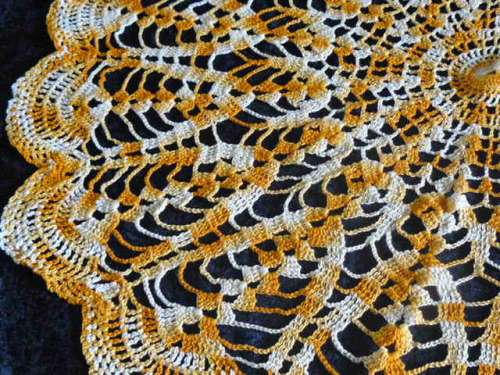 ORANGE AND LEMON HAND CROCHETED COTTON CLOTH 70 CM