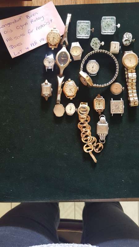 Lot of all mixed watches and movements buren oris cyma rotary
