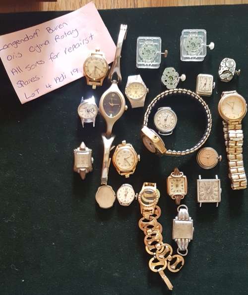 Lot of all mixed watches and movements buren oris cyma rotary