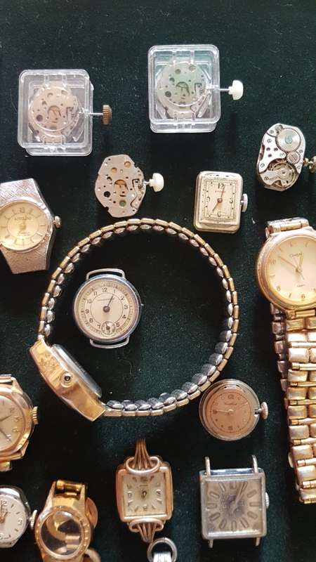 Lot of all mixed watches and movements buren oris cyma rotary