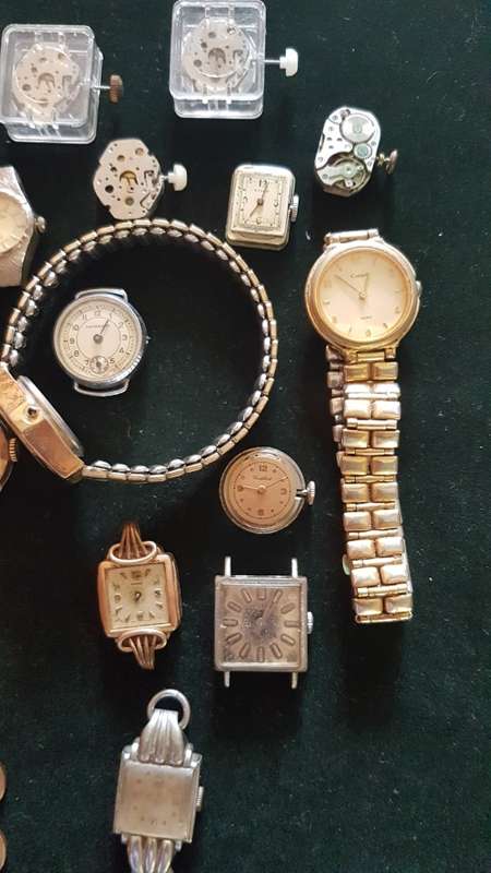 Lot of all mixed watches and movements buren oris cyma rotary