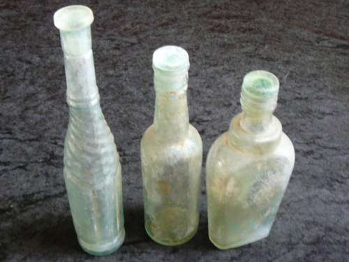 VINTAGE GLASS BOTTLES WITH STOPERS