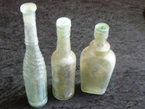 VINTAGE GLASS BOTTLES WITH STOPERS