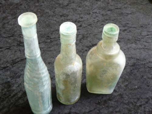 VINTAGE GLASS BOTTLES WITH STOPERS