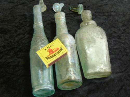 VINTAGE GLASS BOTTLES WITH STOPERS
