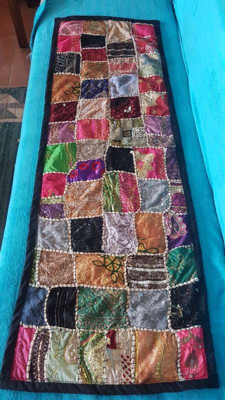 Antique? Indian art patchwork fabric piece 1.5m x 50cm STUNNING !@!@!@!REDUCED !@!@!@!REDUCED MORE !