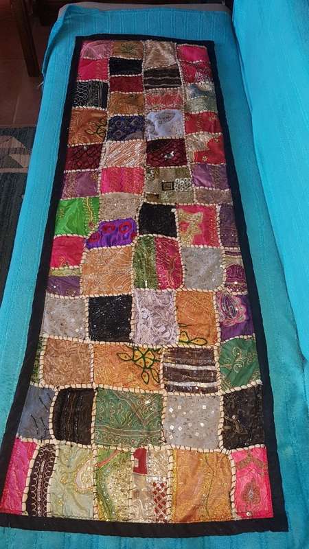 Antique? Indian art patchwork fabric piece 1.5m x 50cm STUNNING !@!@!@!REDUCED !@!@!@!REDUCED MORE !