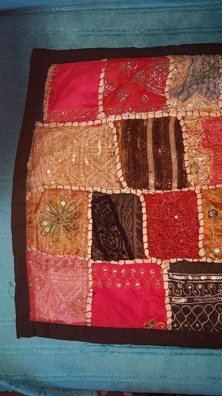 Antique? Indian art patchwork fabric piece 1.5m x 50cm STUNNING !@!@!@!REDUCED !@!@!@!REDUCED MORE !