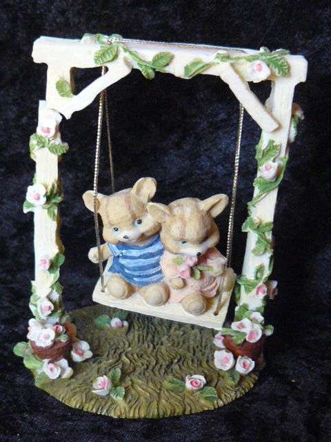 BEARS ON SWING for fairy garden