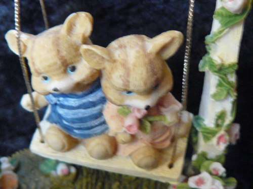 BEARS ON SWING for fairy garden