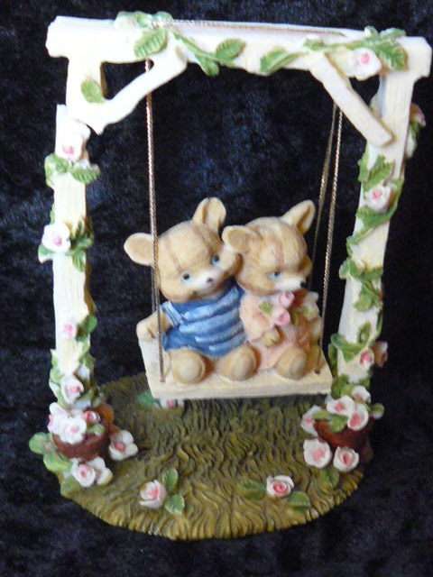 BEARS ON SWING for fairy garden