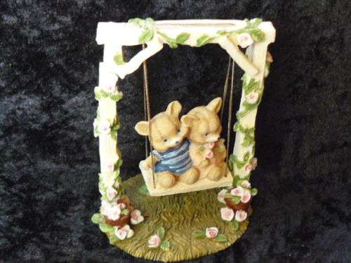 BEARS ON SWING for fairy garden