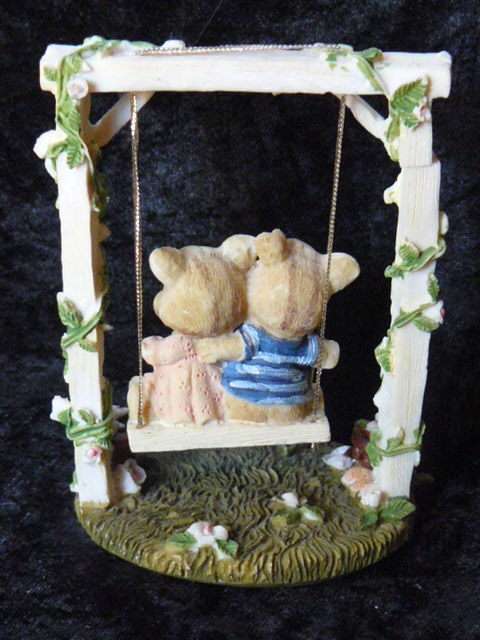 BEARS ON SWING for fairy garden
