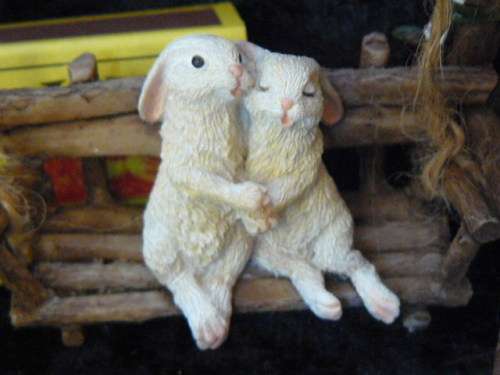 BUNNY ON SWING for fairy garden