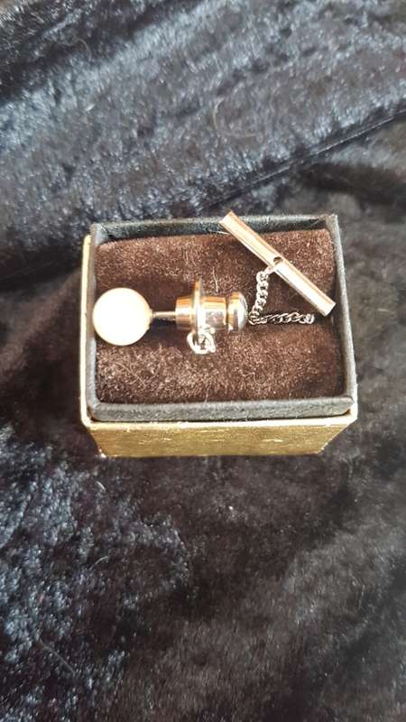 Genuine pearl mens Pin Tie Tack very smart and elegant