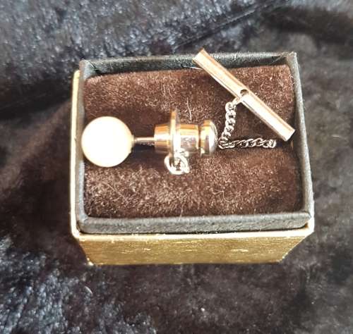 Genuine pearl mens Pin Tie Tack very smart and elegant