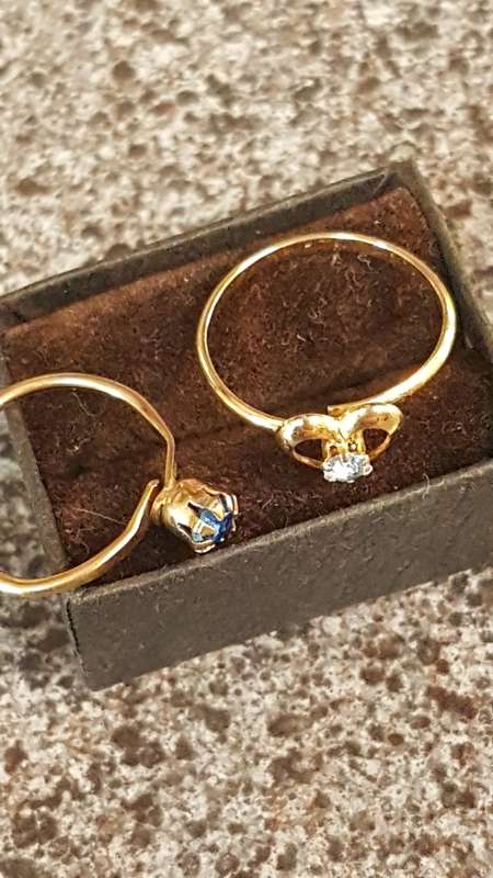 stunning Rings 1x heart with cubic nd aquamarine 1x round with aquamarine and cubics