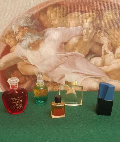 Miniature refillable glass perfume bottles 4x full