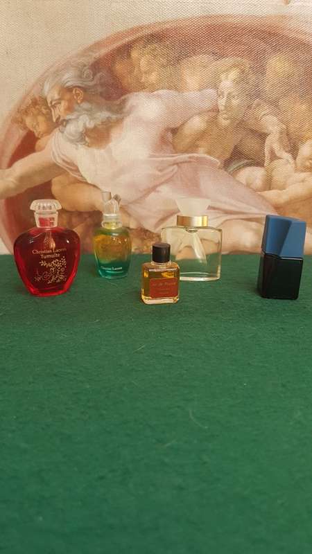 Miniature refillable glass perfume bottles 4x full