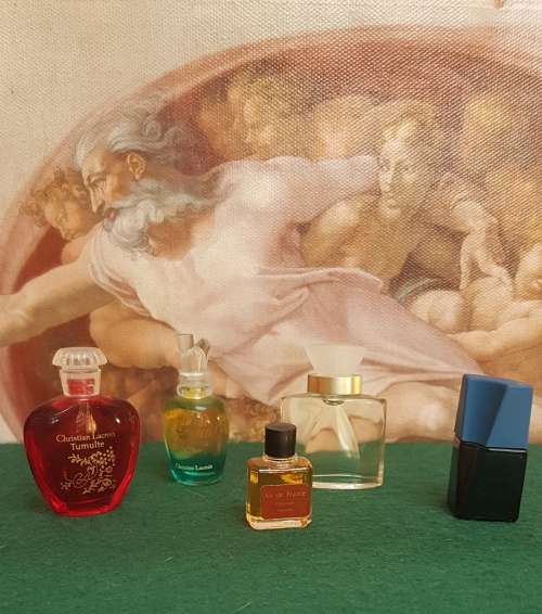 Miniature refillable glass perfume bottles 4x full