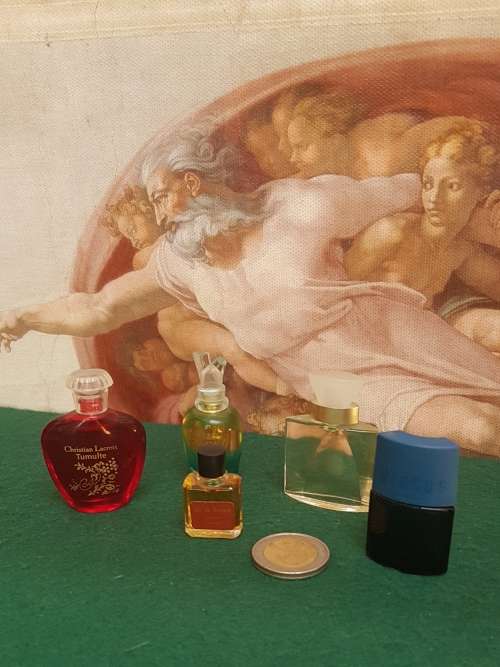 Miniature refillable glass perfume bottles 4x full