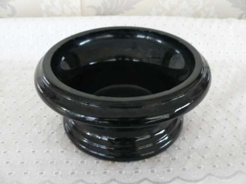 SOWERBY GLASS , FRUIT BOWL OR DISH CAN BE USED AS CHIPS DISH AND THE BLACK ONE FOR DIP . INTERESTING