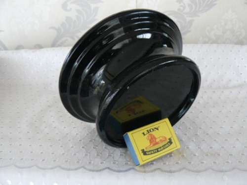 SOWERBY GLASS , FRUIT BOWL OR DISH CAN BE USED AS CHIPS DISH AND THE BLACK ONE FOR DIP . INTERESTING