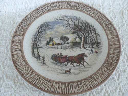 POTTERY PLATE WINTER 22 CM