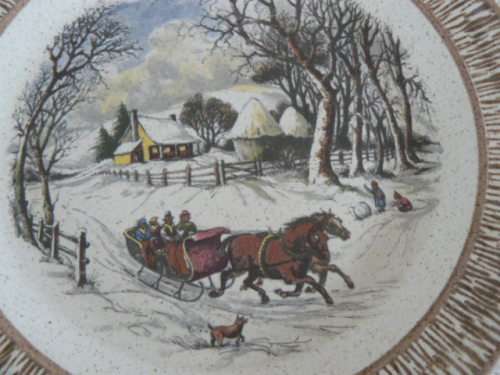 POTTERY PLATE WINTER 22 CM