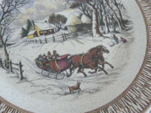 POTTERY PLATE WINTER 22 CM