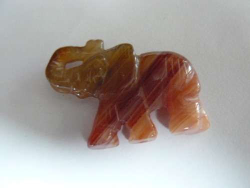 SEMI PRECIOUS STONE MINIATURE ELEPHANT