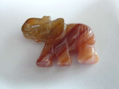 SEMI PRECIOUS STONE MINIATURE ELEPHANT
