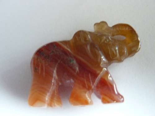 SEMI PRECIOUS STONE MINIATURE ELEPHANT
