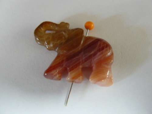 SEMI PRECIOUS STONE MINIATURE ELEPHANT