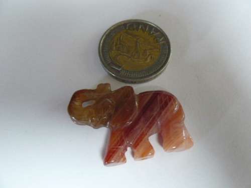 SEMI PRECIOUS STONE MINIATURE ELEPHANT