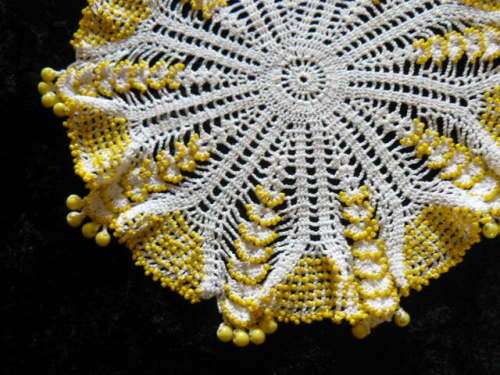 VINTAGE COTTON CROCHERED BEADDED JUG COVER STUNNING
