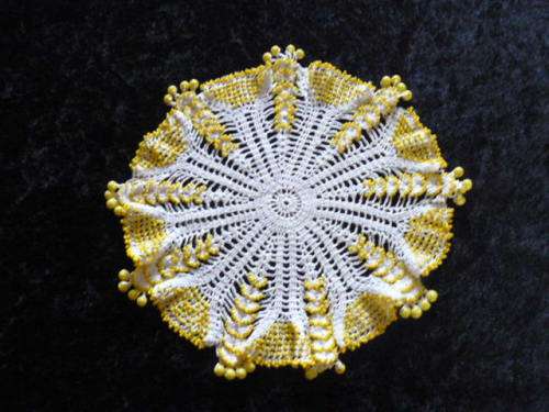 VINTAGE COTTON CROCHERED BEADDED JUG COVER STUNNING