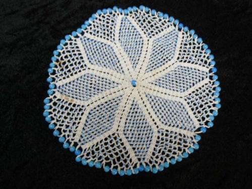 JUG COVER HAND CROCHETED AND BEADDED 18.5 CM