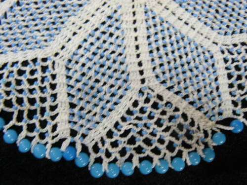 JUG COVER HAND CROCHETED AND BEADDED 18.5 CM