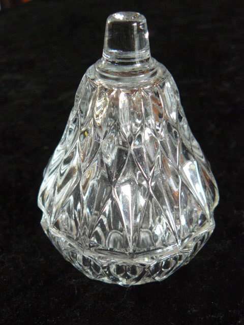 GLASS CUT PEAR SHAPPED TRINKET BOX