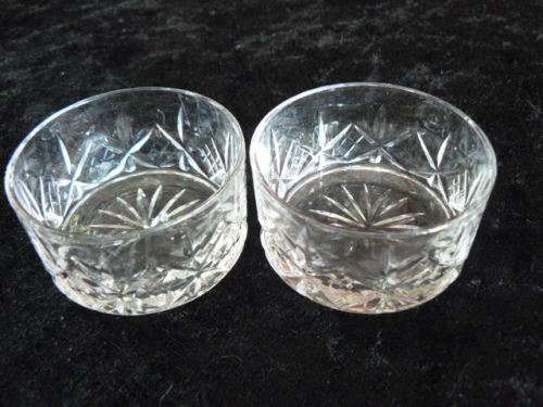 CRYSTAL GLASS CANDLE HOLDERS X2
