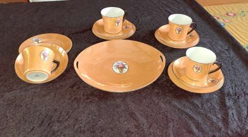 Beautiful TK Thuny Czechoslovakia luster ware coffee set
