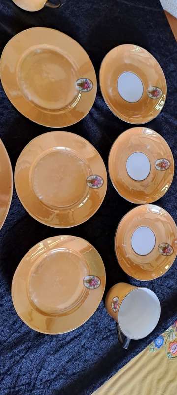 Beautiful TK Thuny Czechoslovakia luster ware coffee set