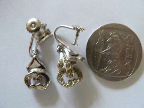MARCAZITE SILVER TONED EARRINGS