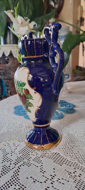 Cobalt Blue Alcobaca Vase 20cm Tall