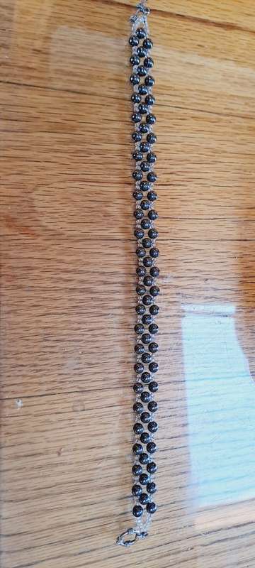 Stunning gun metal Grey glass beaded chocker