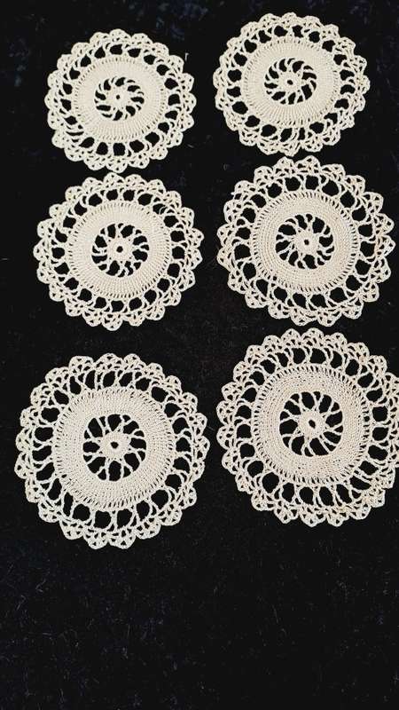 Vintage hand crotcheted cotton doilies/coasters REDUCED